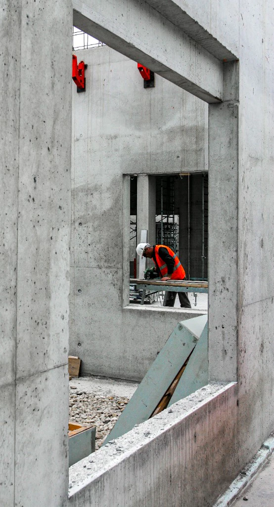 Finishing work on construction site
