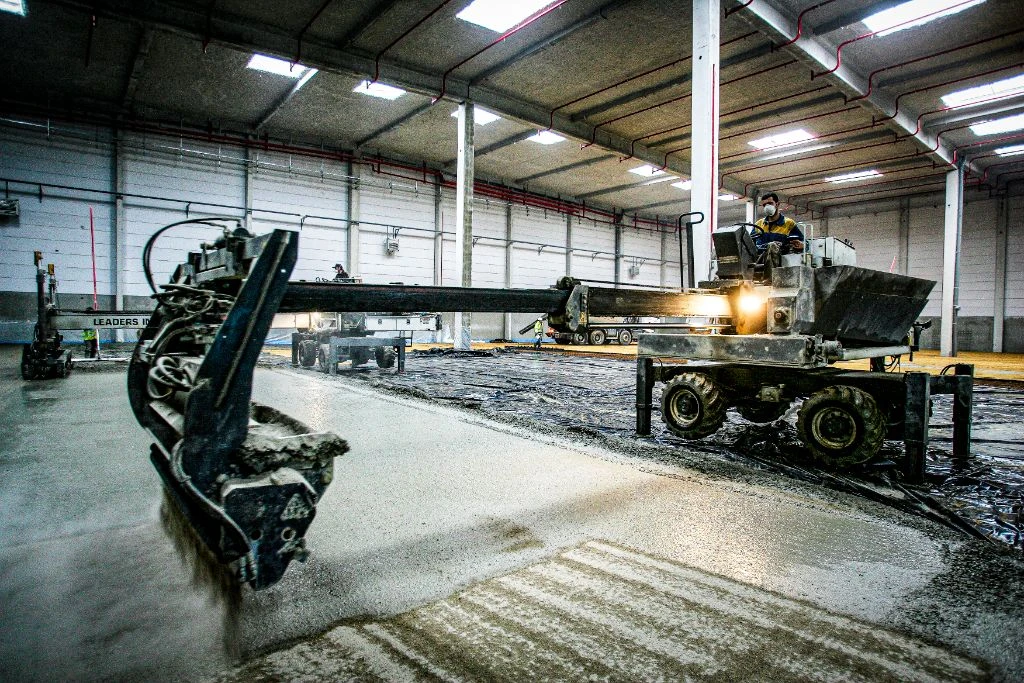 Ground leveling work - earthworks on construction site